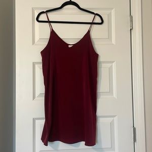Burgundy slip dress